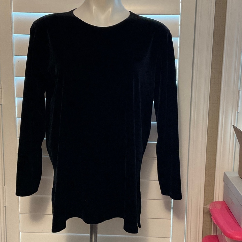 Impressions Black Velvet Blouse